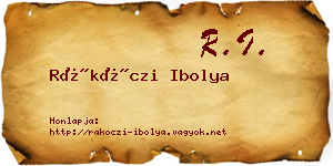 Rákóczi Ibolya névjegykártya