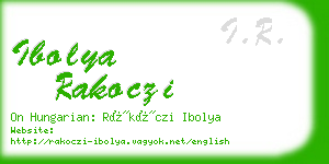 ibolya rakoczi business card